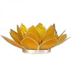 lotus sfeerlicht, lotus waxinelicht, lotusbloem geel derde chakra,